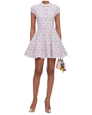 Self-Portrait Diamond-Pattern Mini Dress - Multicolour