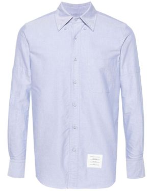 Thom Browne Rwb Striped Long-Sleeved Shirt - Blue