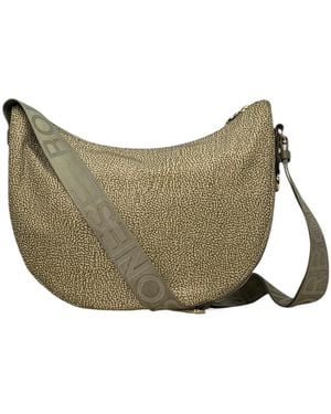 Borbonese Middle Luna Printed Shoulder Bag - Grey