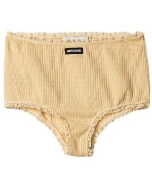 Miu Miu Garment-Dyed Cotton Boy-Shorts - Natural