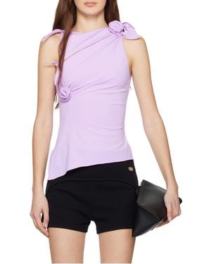 Coperni Floral-Knot Sleeveless Tank Top - Purple