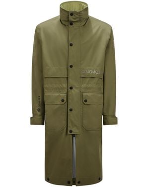 Moncler Grenoble High Neck Long Parka - Green