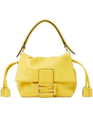 Fendi Mamma Baguette Small Shoulder Bag - Yellow