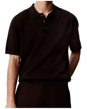 Calvin Klein Logo-Embroidered Short-Sleeve Polo Shirt - Black