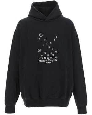 Maison Margiela Logo Hooded Jumper - Blue