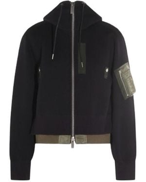 Sacai Sponge Sweat X Nylon Twill Hoodie - Black
