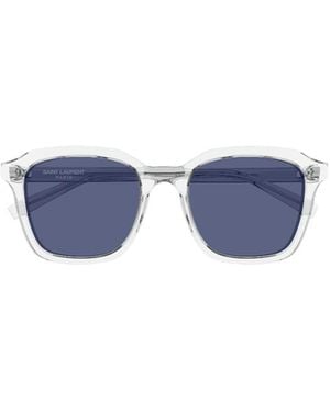 Saint Laurent Sl 457 Rectangular Sunglasses - Blue