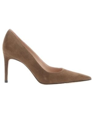 Stuart Weitzman Pointed-Toe High-Heeled Pumps - Brown