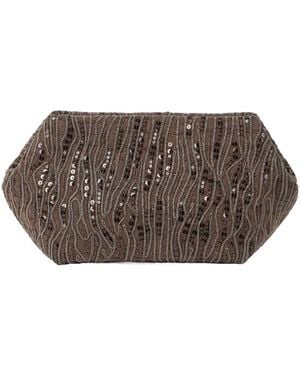 Brunello Cucinelli Paillette Detailing Cross Body Bag - Brown