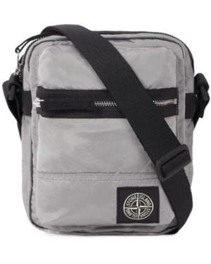 Stone Island Logo Patch Zipped Crossbody Bag - Grey
