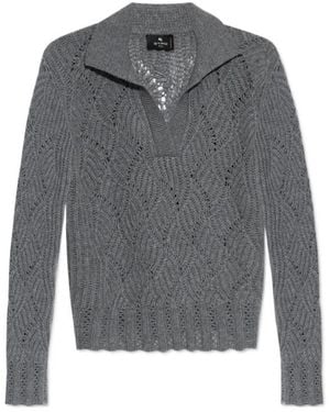 Etro Cable Knitted Jumper - Grey