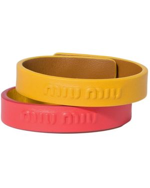 Miu Miu Leather Bracelets - Yellow