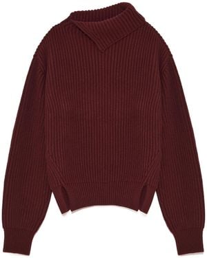 Jil Sander Asymmetrical Neckline Sweater - Purple