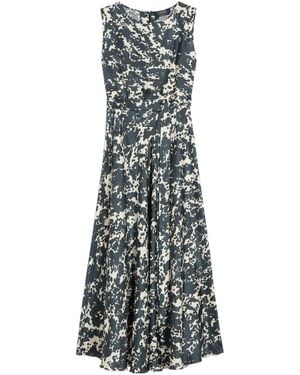 Max Mara Silk Printed Martina Midi Dress - Blue