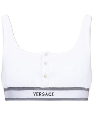 Versace Ribbed Bralette - White