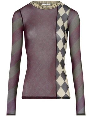 Jean Paul Gaultier Patchwork Long-Sleeves Top - Purple
