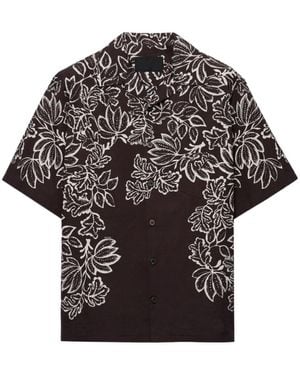 Prada Cotton Printed Bowling Shirt - Black