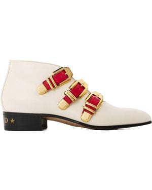Gucci Solid Heeled Ankle Boots - Pink