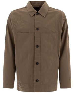 Vince Button-Front Patch-Pocket Jacket - Green