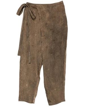 Uma Wang Lace-Up Casual Pants - Green