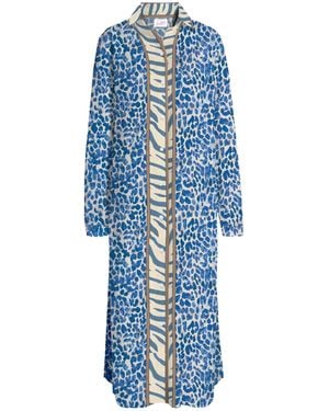MC2 Saint Barth Animal-Print Shirt Dress - Blue