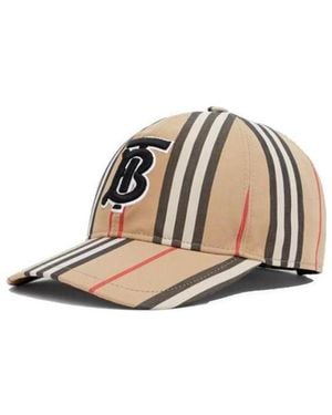 Burberry Monogram Striped Baseball Cap - Natural