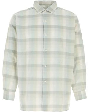 Nanamica Wind Oversized Check Shirt - White