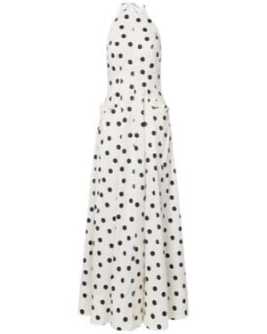Rebecca Vallance Maisie Polka-Dot Cotton-Blend Maxi Dress - White