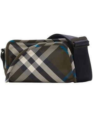 Burberry Shield Checked Camera Bag - Black