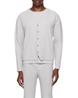 Homme Plissé Issey Miyake Pleated V-Neck Vest - Grey
