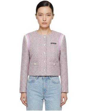 Marissa Chiara Crew Neck Casual Jacket - Purple