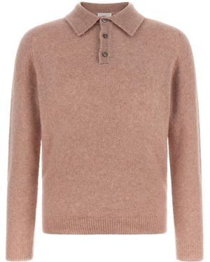 Roberto Collina Brushed Knit Polo Shirt - Pink
