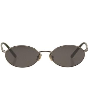 Brunello Cucinelli Oval Frame Sunglasses - White