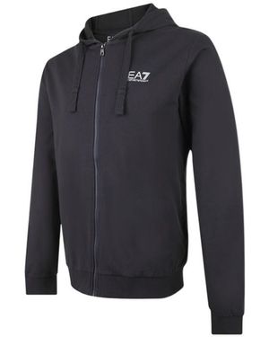 EA7 Long-Sleeved Hooded Casual Jacket - Blue