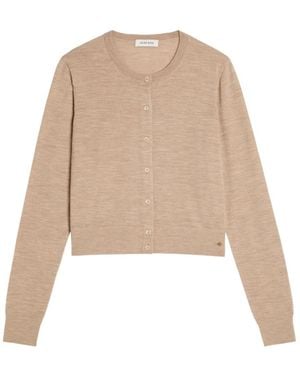 Anine Bing Moni Wool And Cashmere-Blend Cardigan - Natural