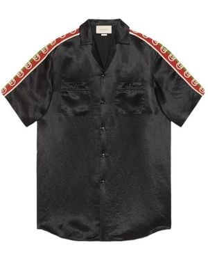 Gucci Side-Panel Bowling Shirt - Black