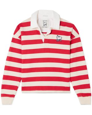 Mother Striped Cotton T-Shirt - Red
