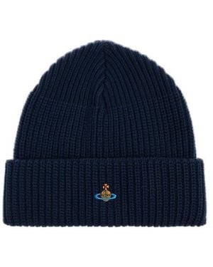 Vivienne Westwood Logo Embroidered Beanie - Blue