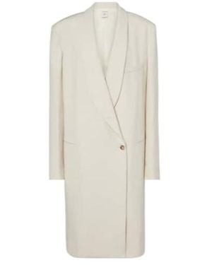 Calvin Klein Evelyn Double-Breasted Wool Coat - White