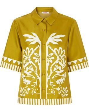 Eres New Silk Floral Shirt - Yellow