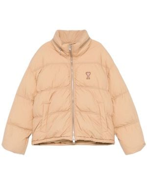 Ami Paris Ami De Coeur Puffer Jacket - Natural