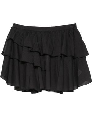 GIMAGUAS Elastic Waist Midi Skirt - Black