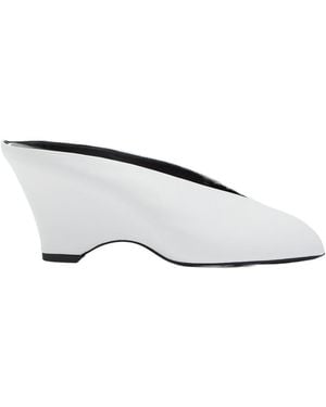 KHAITE Cloak 75 Peep-Toe Leather Mules - White