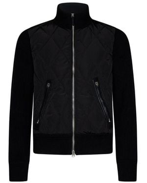 Tom Ford Ribbed-Knit Padded Jacket - Black