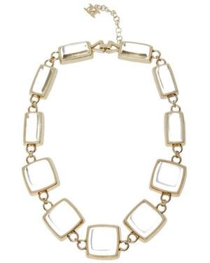 Max Mara Logo Crystal Necklace - Metallic