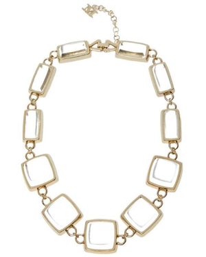 Max Mara Logo Crystal Necklace - Metallic