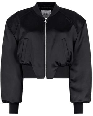 The Attico The Cropped Bomber Jacket - Black