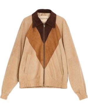 Valentino Zip-Up Long-Sleeved Jacket - Natural