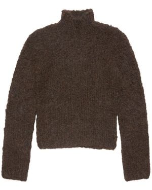 Acne Studios Hand-Knit Alpaca Sweater - Brown