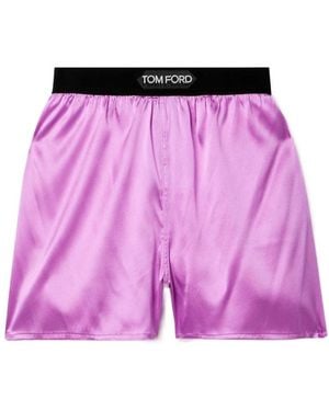 Tom Ford Logo Waistband Shorts - Purple